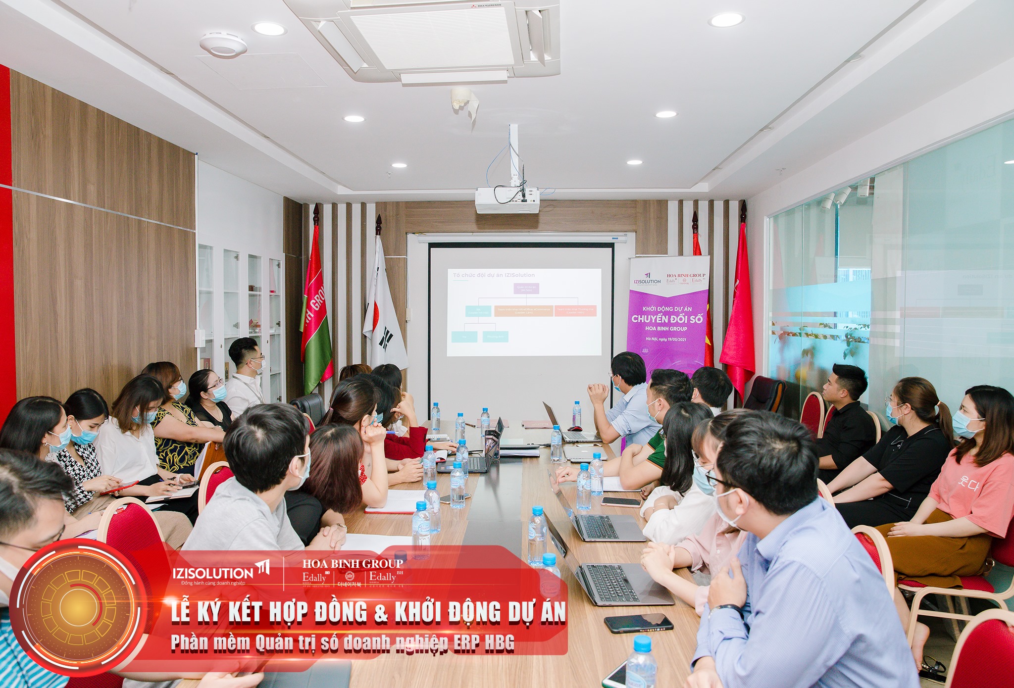 LỄ KÝ KẾT HỢP ĐỒNG TRIỂN KHAI DỰ ÁN CHUYỂN ĐỔI SỐ ERP HBG GIỮA TẬP ĐOÀN HÒA BÌNH GROUP VÀ NHÀ CUNG CẤP IZISOLUTION